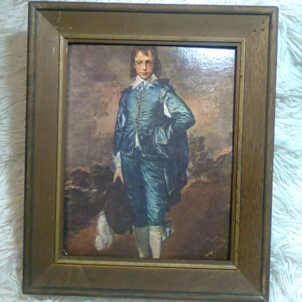 Vintage Blue Boy Thomas Gainsborough 8"×10"w/ fram